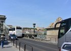 Budapest042715-2747  Crossing the Széchenyi Chain Bridge.  Walking through Budapest:  Corinthia Hotel, Parliament, Chain Bridge, St Stephan's Basilica, and Hungarian State Opera : 2015.Budapest, Chain Bridge, Hungary, Pest City Walk, Széchenyi, Széchenyi Chain Bridge, Walking