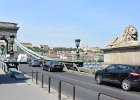 Budapest042715-2748  Crossing the Széchenyi Chain Bridge.  Walking through Budapest:  Corinthia Hotel, Parliament, Chain Bridge, St Stephan's Basilica, and Hungarian State Opera : 2015.Budapest, Chain Bridge, Hungary, Pest City Walk, Széchenyi, Széchenyi Chain Bridge, Walking