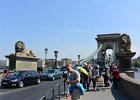 Budapest042715-2753  Crossing the Széchenyi Chain Bridge.  Walking through Budapest:  Corinthia Hotel, Parliament, Chain Bridge, St Stephan's Basilica, and Hungarian State Opera : 2015.Budapest, Chain Bridge, Hungary, Pest City Walk, Széchenyi, Széchenyi Chain Bridge, Walking