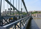 Budapest042715-2766  Crossing the Széchenyi Chain Bridge.  Walking through Budapest:  Corinthia Hotel, Parliament, Chain Bridge, St Stephan's Basilica, and Hungarian State Opera : 2015.Budapest, Chain Bridge, Hungary, Pest City Walk, Széchenyi, Széchenyi Chain Bridge, Walking