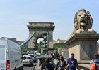 Budapest042715-2767  Crossing the Széchenyi Chain Bridge.  Walking through Budapest:  Corinthia Hotel, Parliament, Chain Bridge, St Stephan's Basilica, and Hungarian State Opera : 2015.Budapest, Chain Bridge, Hungary, Pest City Walk, Széchenyi, Széchenyi Chain Bridge, Walking