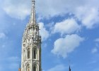 Matthias Church  Matthias Church / Mátyás-templom viewed from   Tárnok utca street near Matthias Church.   Bus tour of Budapest, including Matthias Church / Mátyás-templom and wine tasting at Domus Vinorum Borház : 2015, Buda, Budapest, Bus Tour, Castle District, Church, Hungary