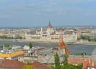 Hungarian Parliament building  Parliament building viewed from the Fisherman's Bastion near Matthias Church.   Bus tour of Budapest, including Matthias Church / Mátyás-templom and wine tasting at Domus Vinorum Borház : 2015, Buda, Budapest, Bus Tour, Castle District, Danube River, Hungary, RIver