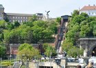 Budapest Castle Hill Funicular  Budapest Castle Hill Funicular seen while crossing the Széchenyi Chain Bridge.  Walking through Budapest:  Corinthia Hotel, Parliament, Chain Bridge, St Stephan's Basilica, and Hungarian State Opera : 2015.Budapest, Chain Bridge, Hungary, Pest City Walk, Széchenyi, Széchenyi Chain Bridge, Walking