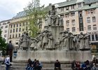 Mihály Vörösmarty statue.  Mihály Vörösmarty statue. Walking Vörösmarty tér square and  Váci utca street : 2015, Budapest, Váci utca, Vörösmarty tér