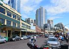 Seattle072715-3457  Pike Place, looking South, Russell Investments Center background center. Pike Place Market, Downtown Seattle walk : 2015, Pike Market, Pike Place Market, Pike Place Market Historical District, Seattle, WA, Washington