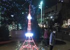 Tokyo111615-4068  Xmas tree light show at the base of the Tokyo Tower. Walking around Tokyo Tower in Shiba Park in the Minato area : 2015, Minato, Shiba Kōen, Shiba Park, Tokyo, Tokyo Tower