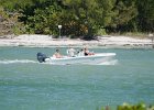 Redfish Pass  Power boat coming from the Gulf into Redfish pass. View from Lands End Room 1635 : 1635, 2016, Captiva, vacation