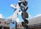 Tourist Information Center  Spirit Bridge. Visit Anchorage Visitor Information center on 4th Ave. Walking through downtown Anchorage : 2016, Alaska, Anchorage, Downtown, Sculpture, Walking