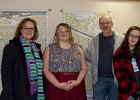 Molly, Liz, Jeff, Mary  Molly, Liz, Jeff and Mary in front of Liz's tapestries. At the Arboretum Visitor Center. Stories in The Land, Liz's Art Exhibition at the University of Wisconsin-Madison Arboretum, April 2017 : 2017, Art Exhibition, Liz, Liz Art Show, Madison, Prairie Restoration, Stories in The Land, UW-Madison, University of Wisconsin, University of Wisconsin-Madison Arboretum, Visitor Center, Wisconsin