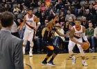 Elfrid Payton, Damian Lillard  Elfrid Payton, Damian Lillard. Phoenix Suns vs Portland Trailblazers basketball. : #SunsVsBlazers, 2018, AZ, Arizona, Basketball, NBA, Phoenix, Phoenix Suns, Portland vs Phoenix, Talking Stick Resort Arena
